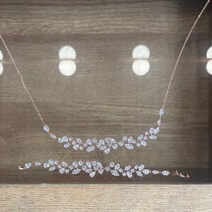Elegant Rose Gold Necklace and Bracelet Set